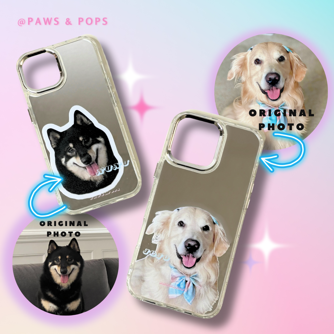 Customized pet phone case mirror reflective, instruction