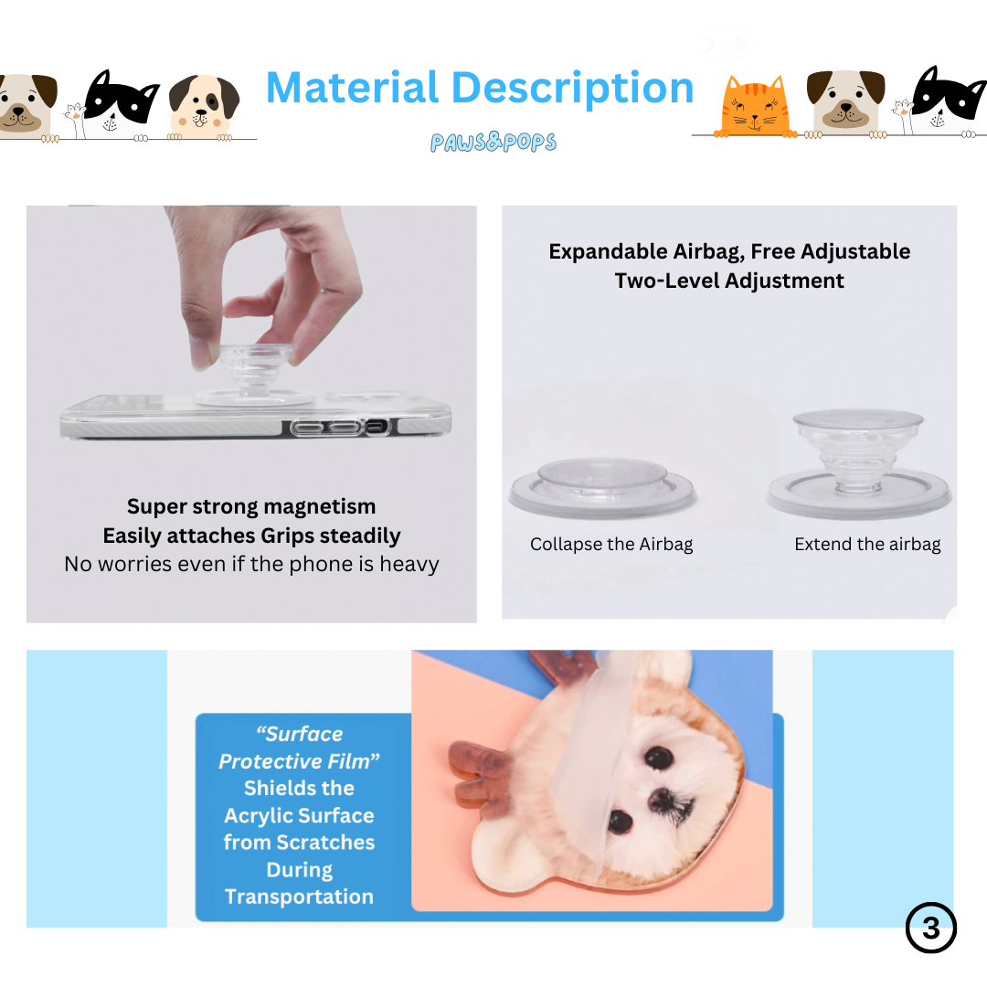 Paws&Pops Popsocket high quality material