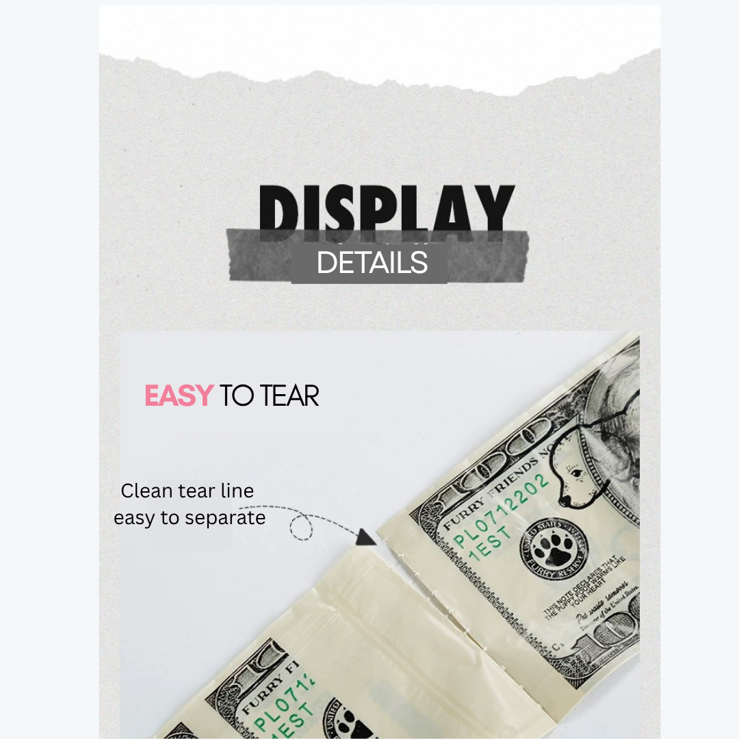 Dollar Bill Dog Waste Bags