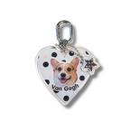 Customize Polka Dot Heart Keychain