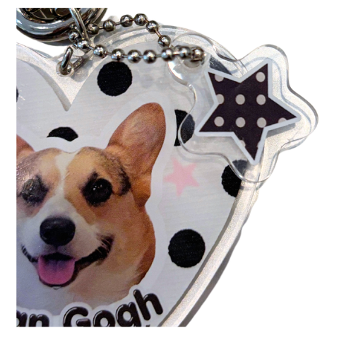 Customize Polka Dot Heart Keychain