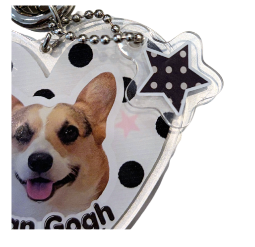 Customize Polka Dot Heart Keychain