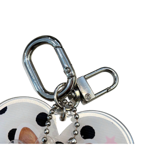 Customize Polka Dot Heart Keychain